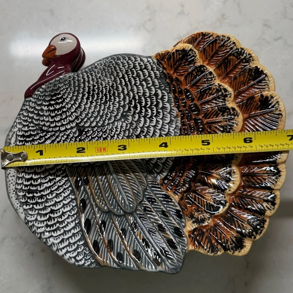 Vintage Decorative Thanksgiving Turkey Plates Set - Multicolor - Picture 5 of 8